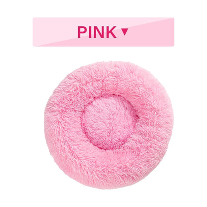 Fluffy Donut Calming Pet Bed — 16 Colors, Sizes S–XL
