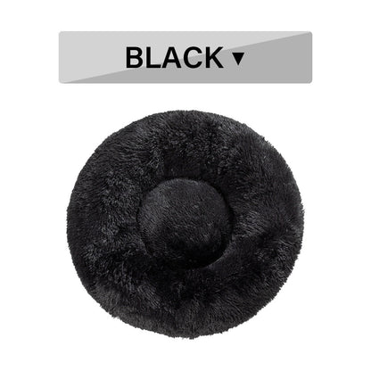 Fluffy Donut Calming Pet Bed — 16 Colors, Sizes S–XL