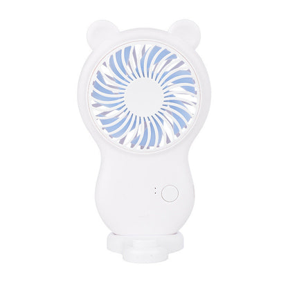 Handheld Pocket Mini Fan Portable With Bracket USB Mini Fan Portable Pocket Fan Cartoon Handheld Desktop Rechargeable Standing Fan Three Gear Wind Speed Regulation Battery Operated USB Small Fan with 3 Speeds for Home Office Car Outdoor Travel