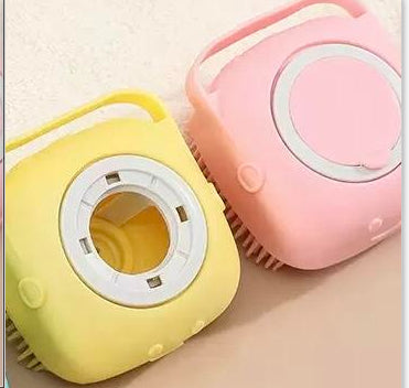 Silicone Dog Bath Massage Gloves Brush Pet Cat Bathroom Cleaning Tool Comb Brush For Dog Can Pour Shampoo Dog Grooming Supplies