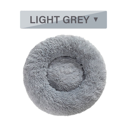 Fluffy Donut Calming Pet Bed — 16 Colors, Sizes S–XL
