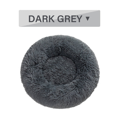Fluffy Donut Calming Pet Bed — 16 Colors, Sizes S–XL