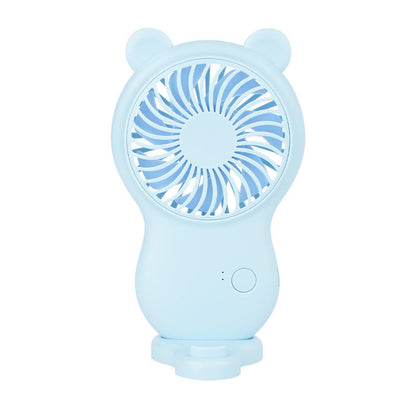 Handheld Pocket Mini Fan Portable With Bracket USB Mini Fan Portable Pocket Fan Cartoon Handheld Desktop Rechargeable Standing Fan Three Gear Wind Speed Regulation Battery Operated USB Small Fan with 3 Speeds for Home Office Car Outdoor Travel