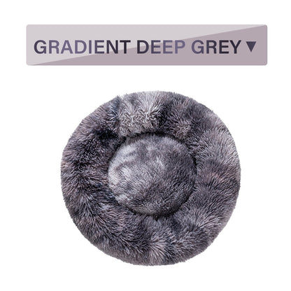 Fluffy Donut Calming Pet Bed — 16 Colors, Sizes S–XL