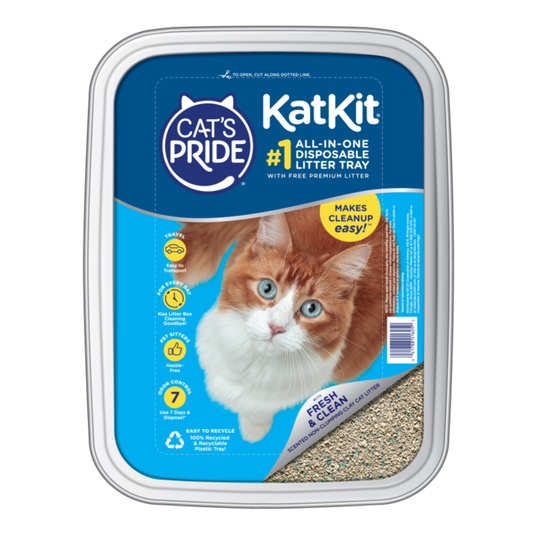 Cat's Pride KatKit All-In-One Disposable Litter Box, Pre-Filled with Litter